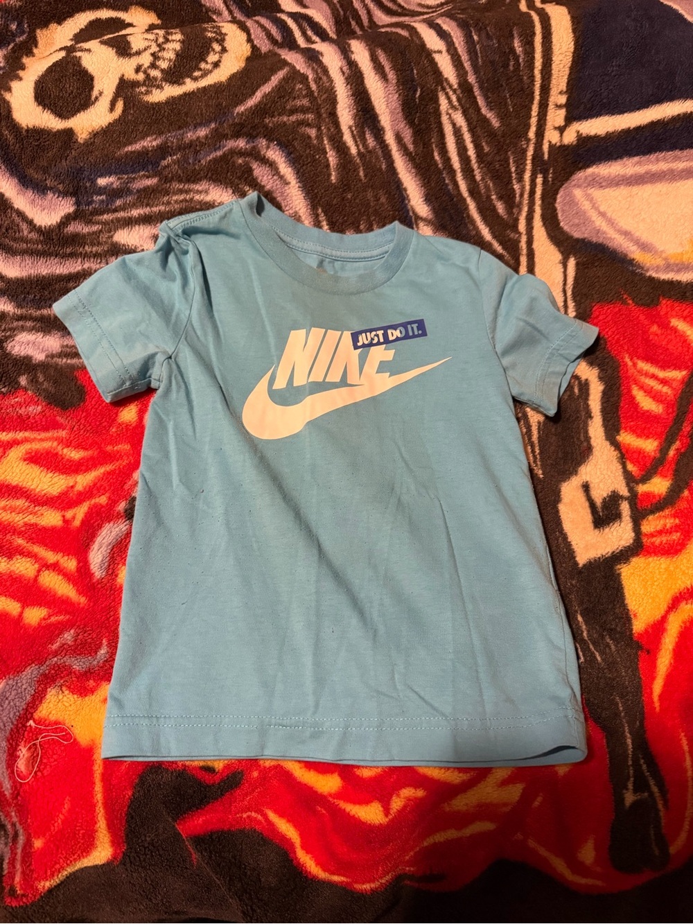 Nike Boys Light Blue 'Just Do It' Logo Tee